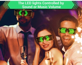 DIY Kit Sound Controlled LED Lighting Glasses LED Electronic Soldering Kits for School Learning/Parties/Christmas